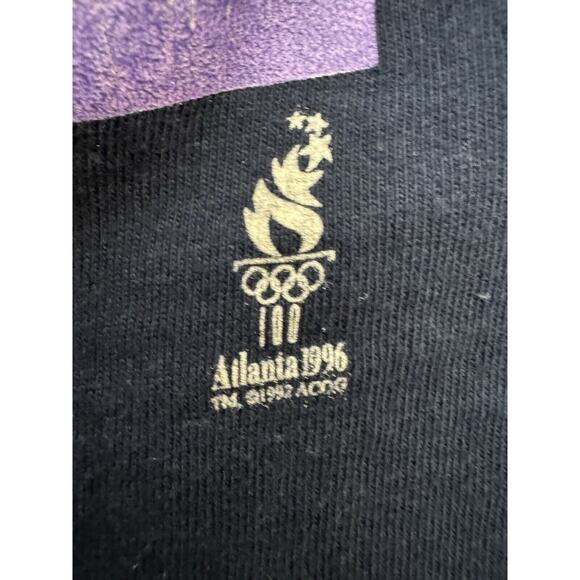 Atlanta Olympics 1996 Vintage Navy Blue T-Shirt Tee Size L Olympiad - Picture 3 of 11